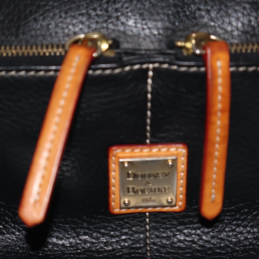 Dooney & Bourke Dillen Black Pebbled Leather Satchel Top Handle Shoulder Bag - Picture 16 of 16